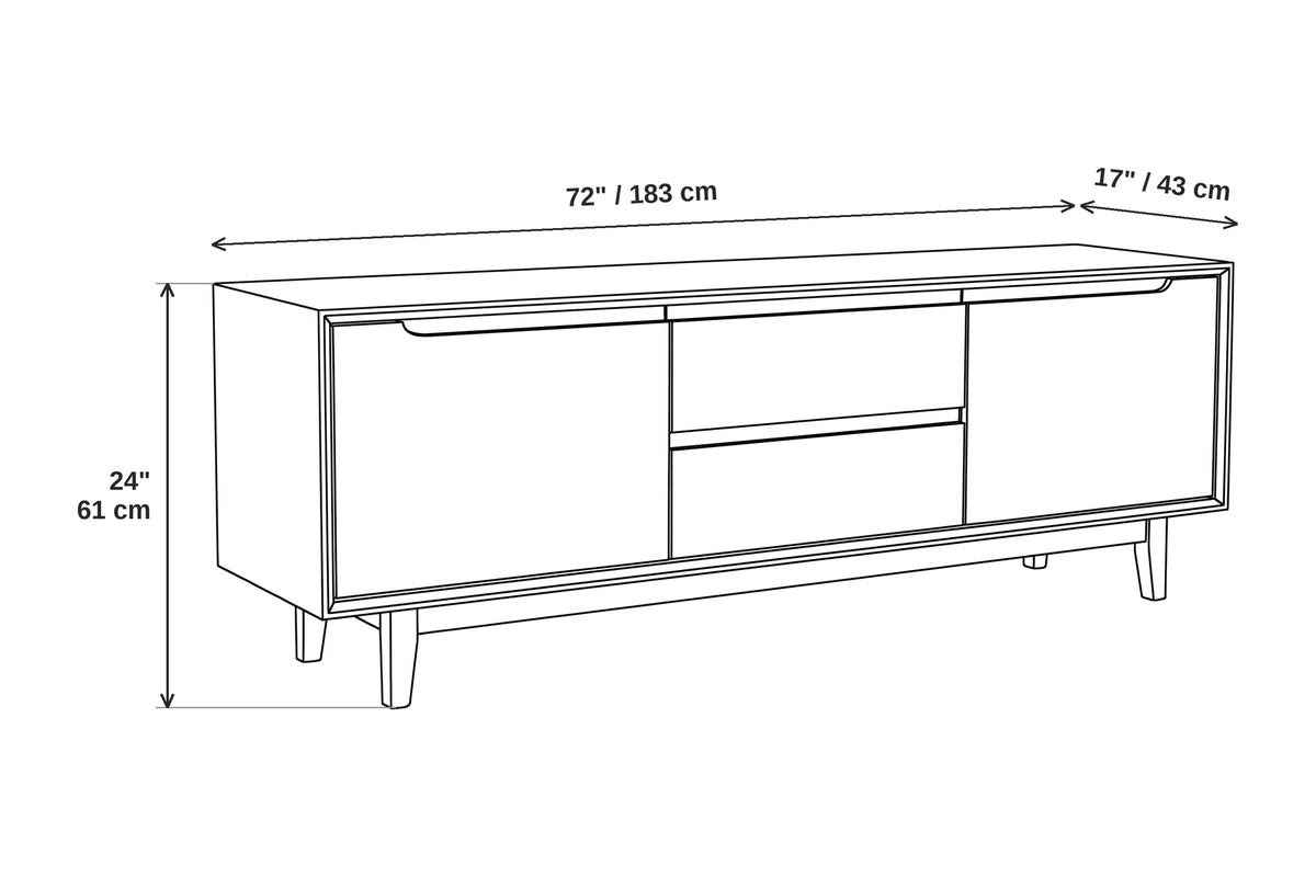 Valence Walnut Media Console dimensions