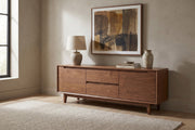 Valence Walnut Media Console in a living space