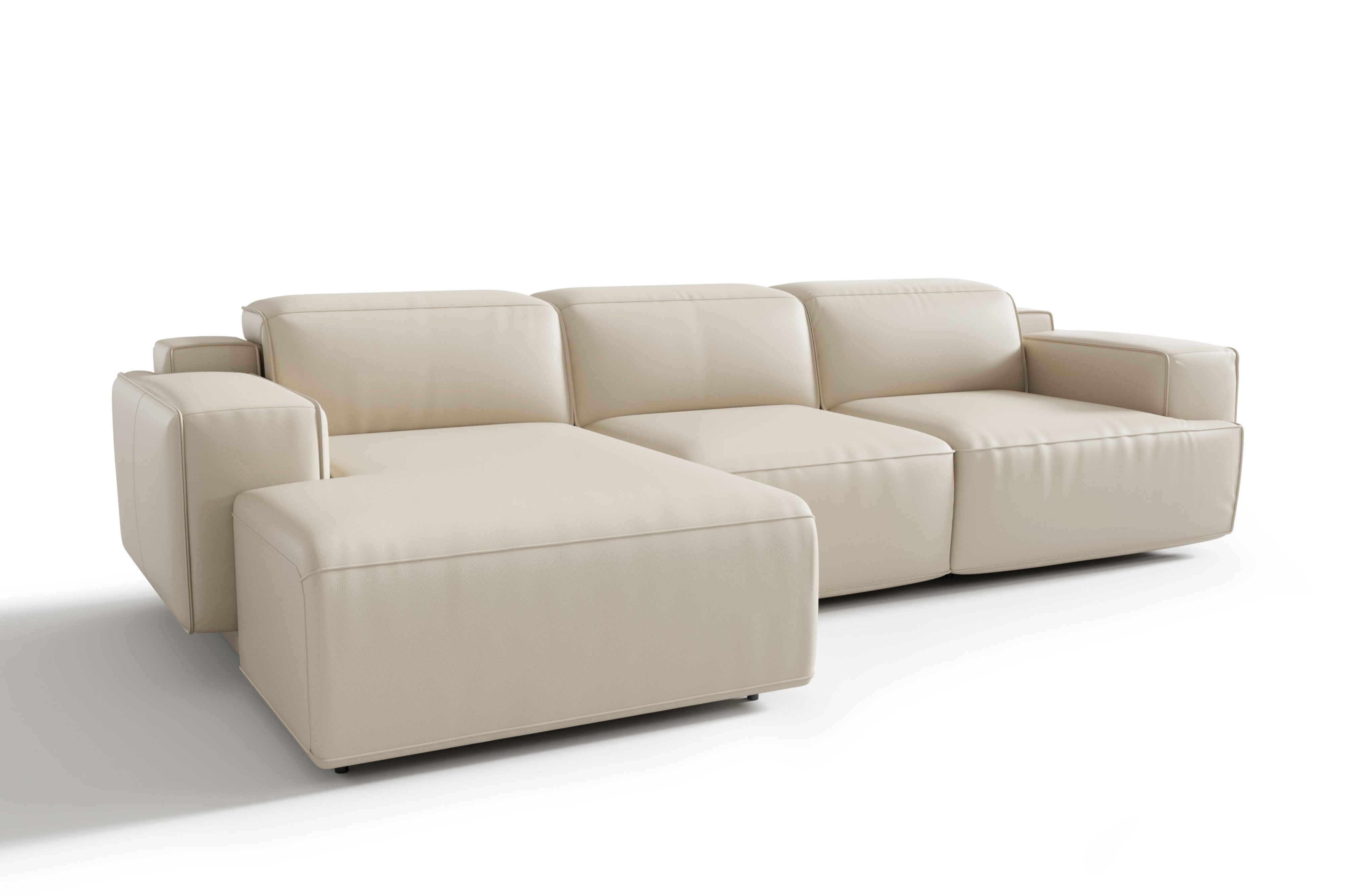 Bain  107” Leather Reclining Sectional Sofa