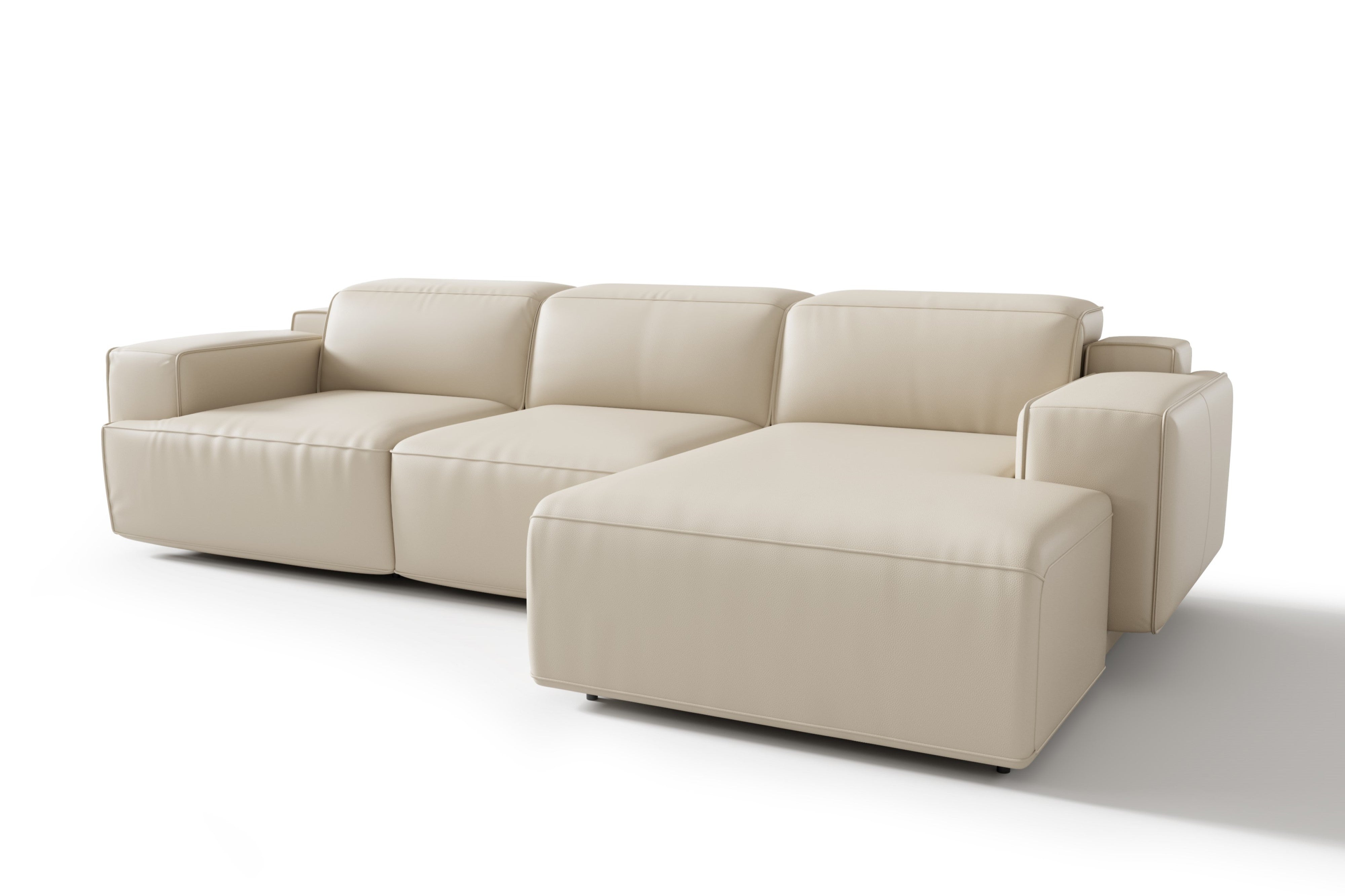 Bain  107” Leather Reclining Sectional Sofa