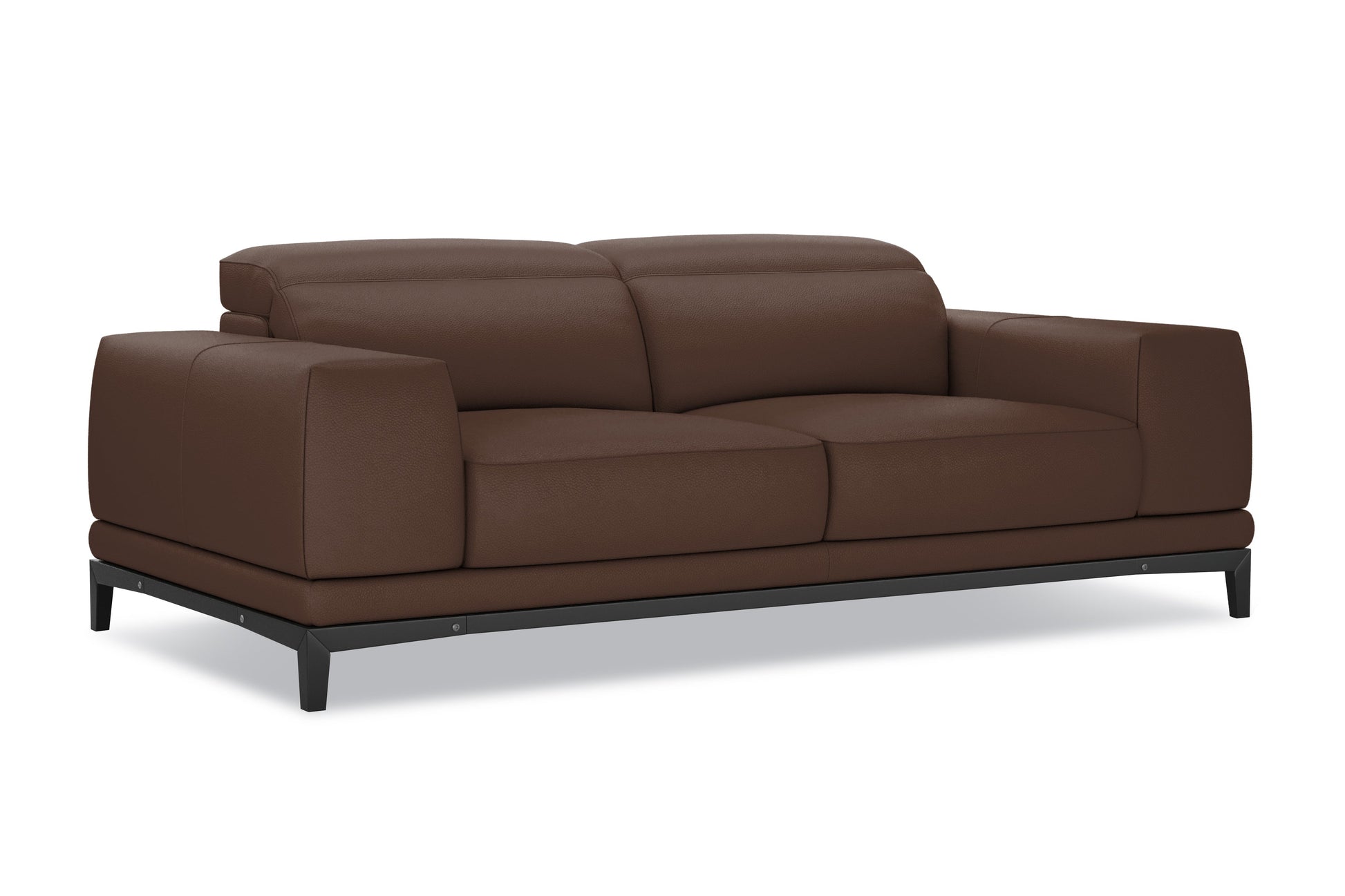 Brun Leather Sofa with Adjustable Headrest