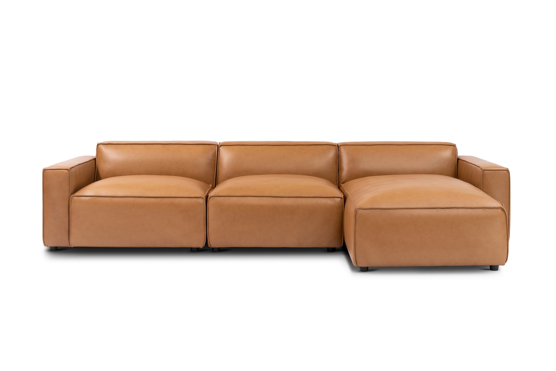 Allodi Full-aniline Leather Modular Sectional Sofa with Feather-Filled