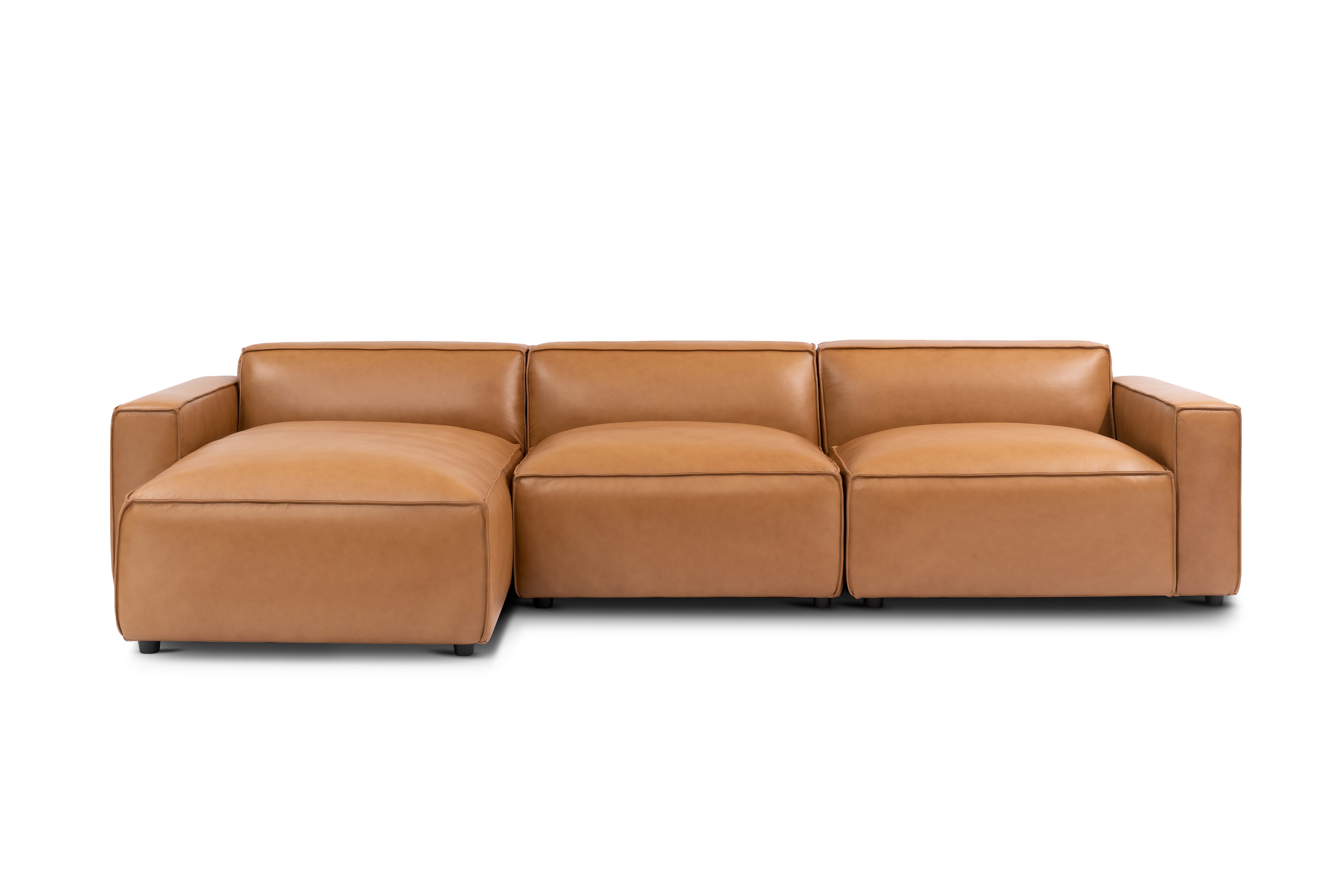 Allodi Full-aniline Leather Modular Sectional Sofa with Feather-Filled