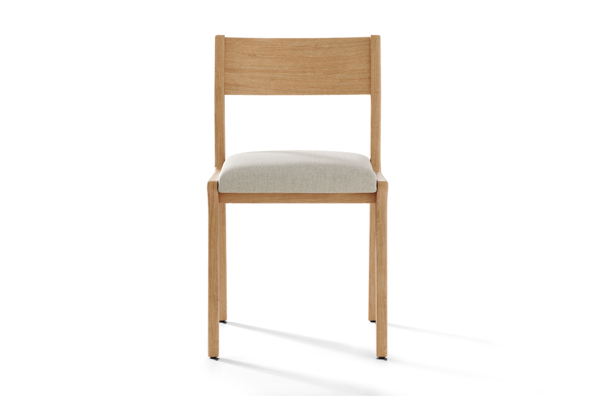 Dupont Teak Wood Linen-like Fabric Dining Chair