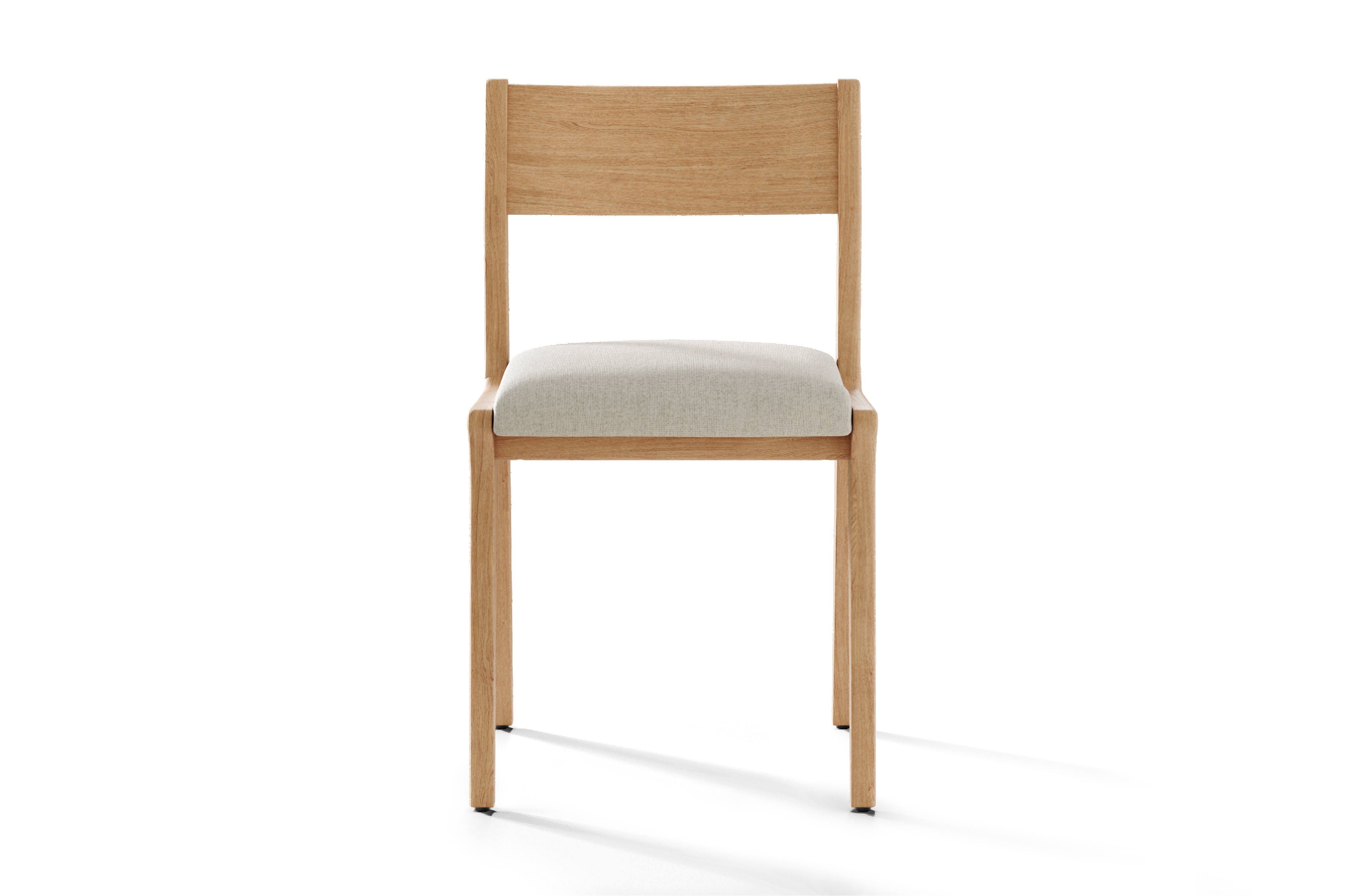 Dupont Teak Wood Linen-like Fabric Dining Chair