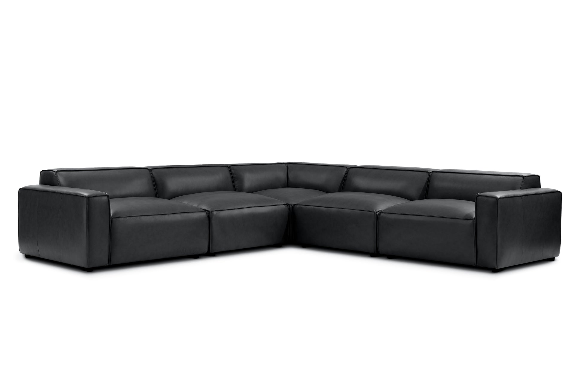 Allodi Full-aniline Leather Modular Corner Sectional Sofa with Feather-Filled