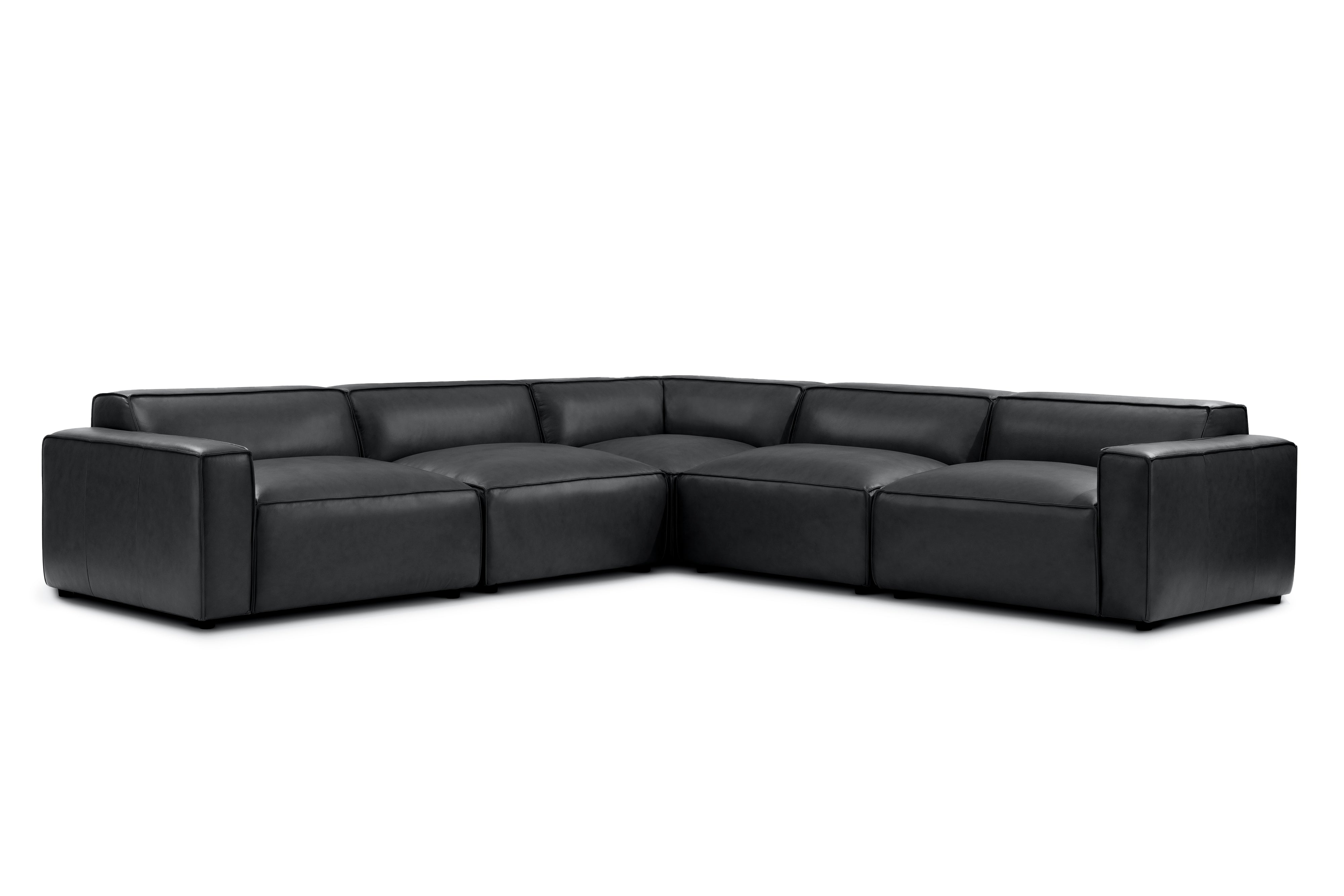 Allodi Full-aniline Leather Modular Corner Sectional Sofa with Feather-Filled