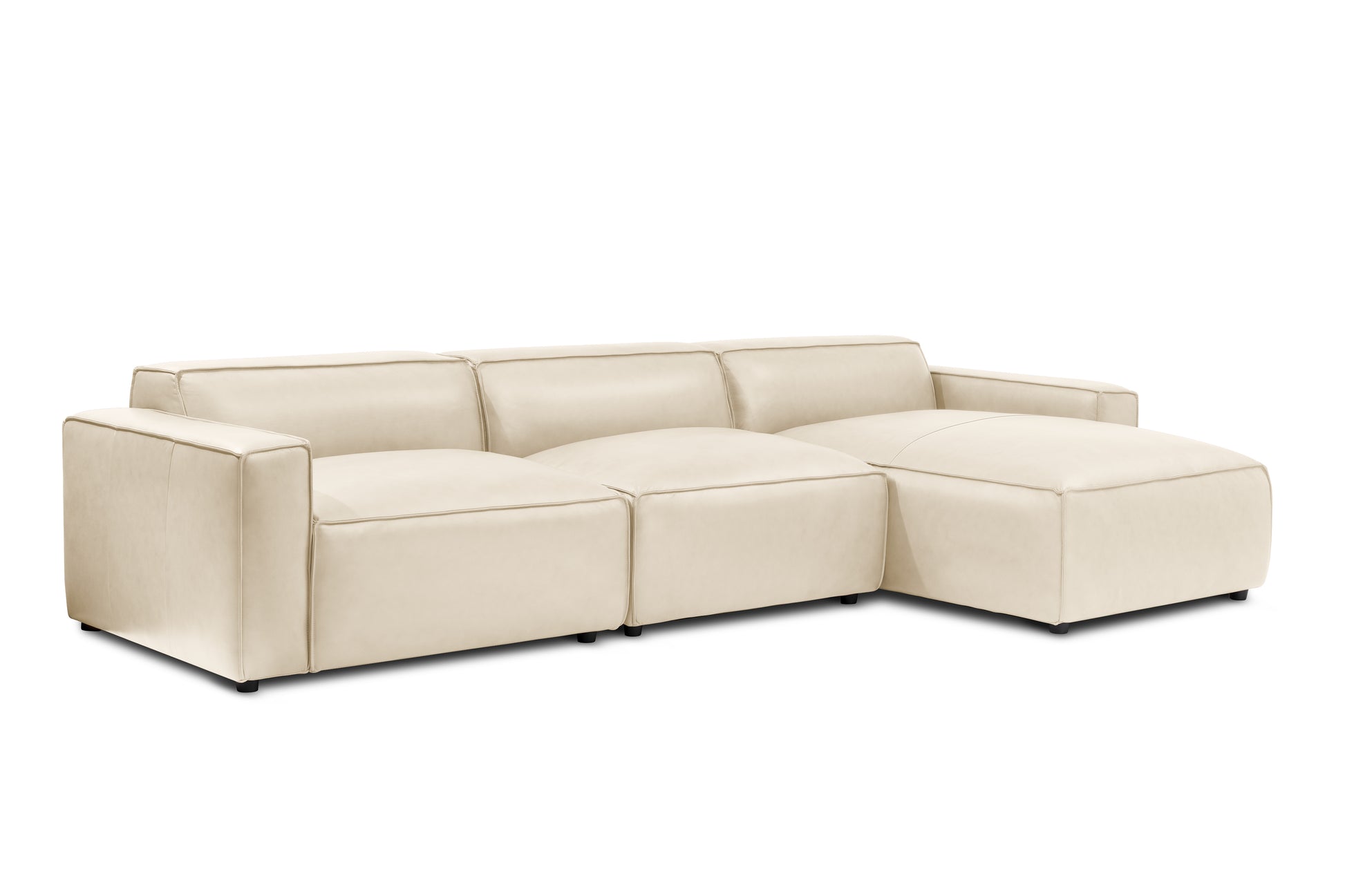 Allodi Full-aniline Leather Modular Sectional Sofa with Feather-Filled