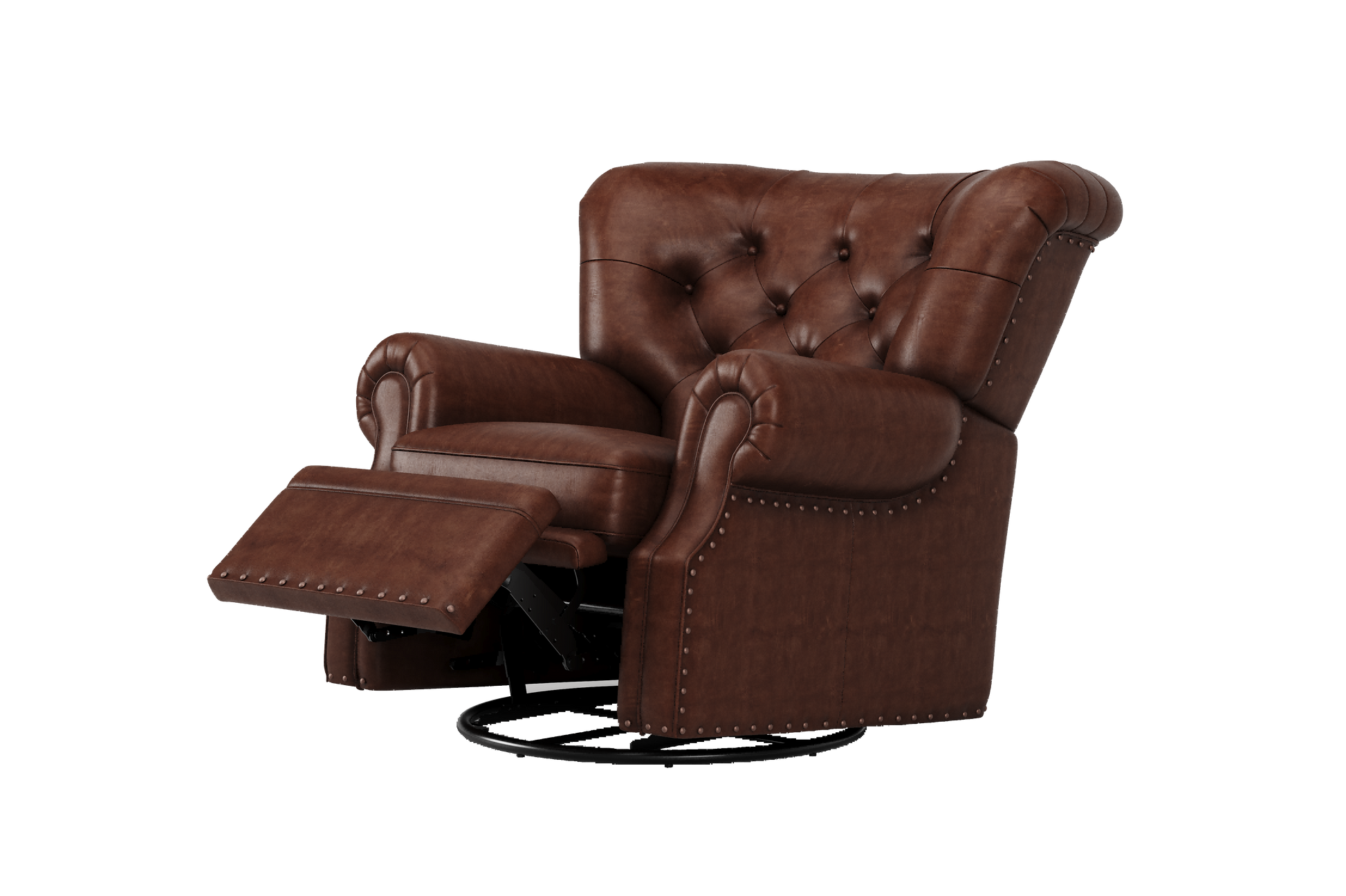 Barolo Leather Swivel Manual Recliner Chair