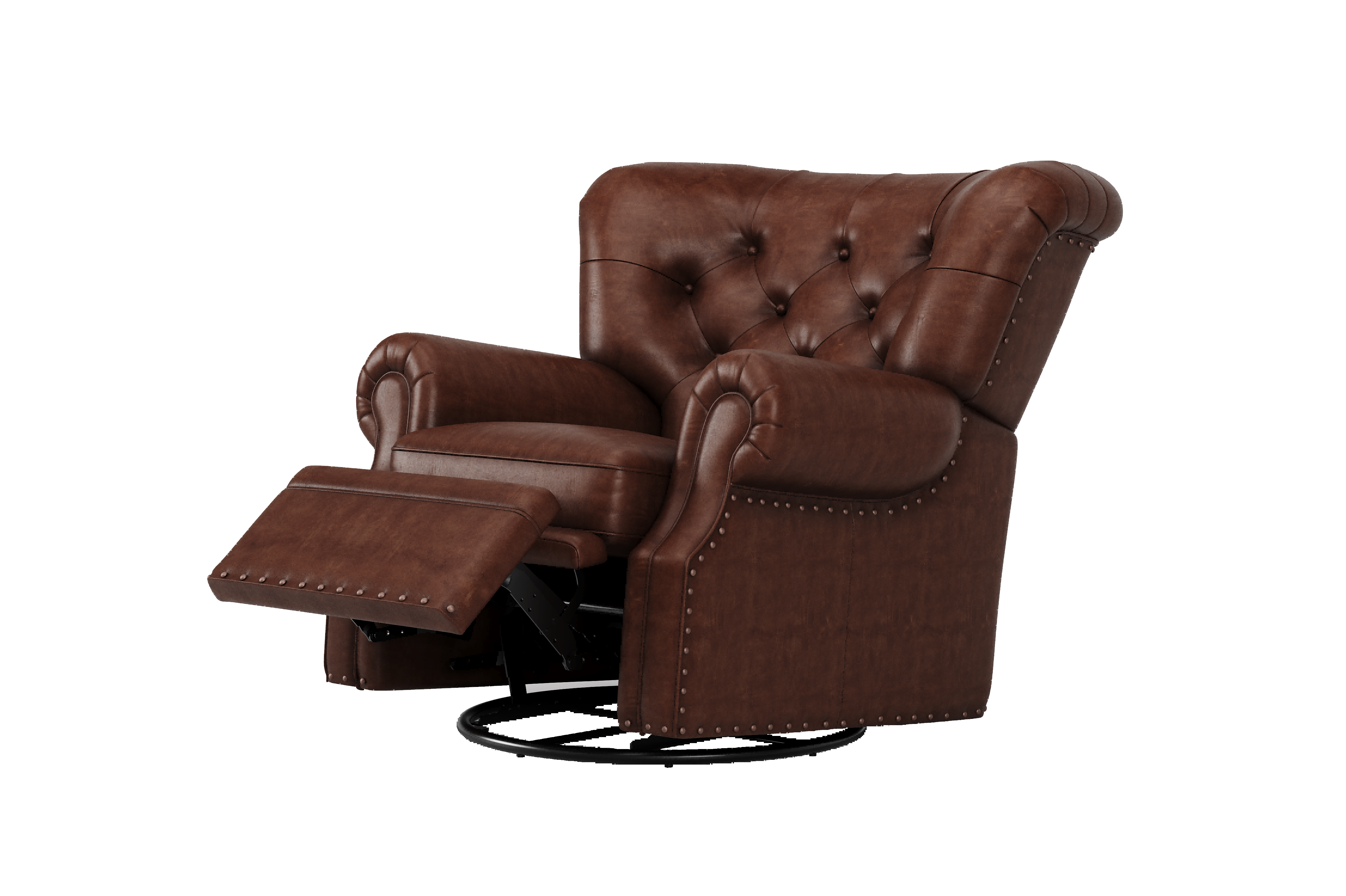 Barolo Leather Swivel Manual Recliner Chair