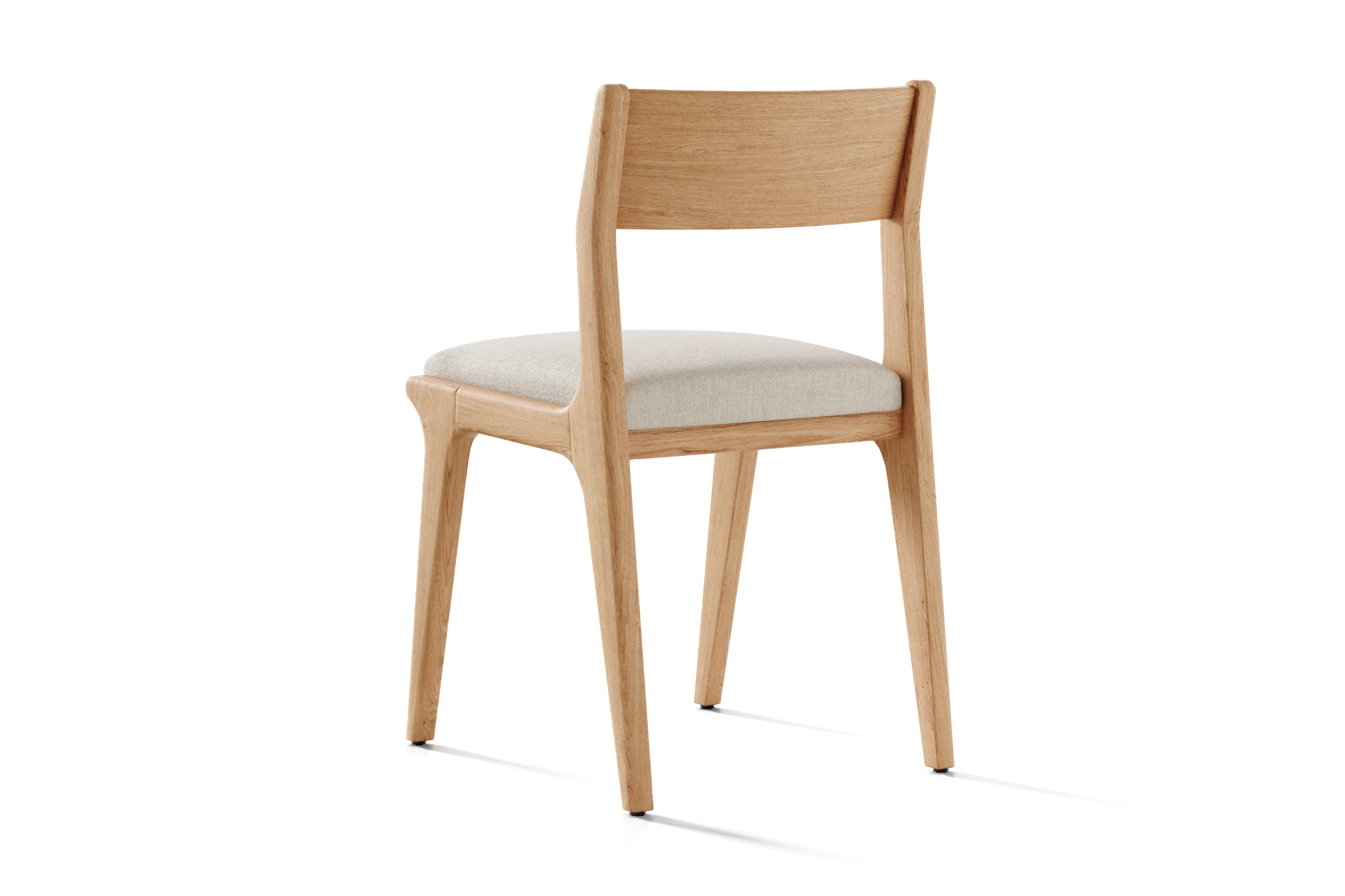 Dupont Teak Wood Linen-like Fabric Dining Chair