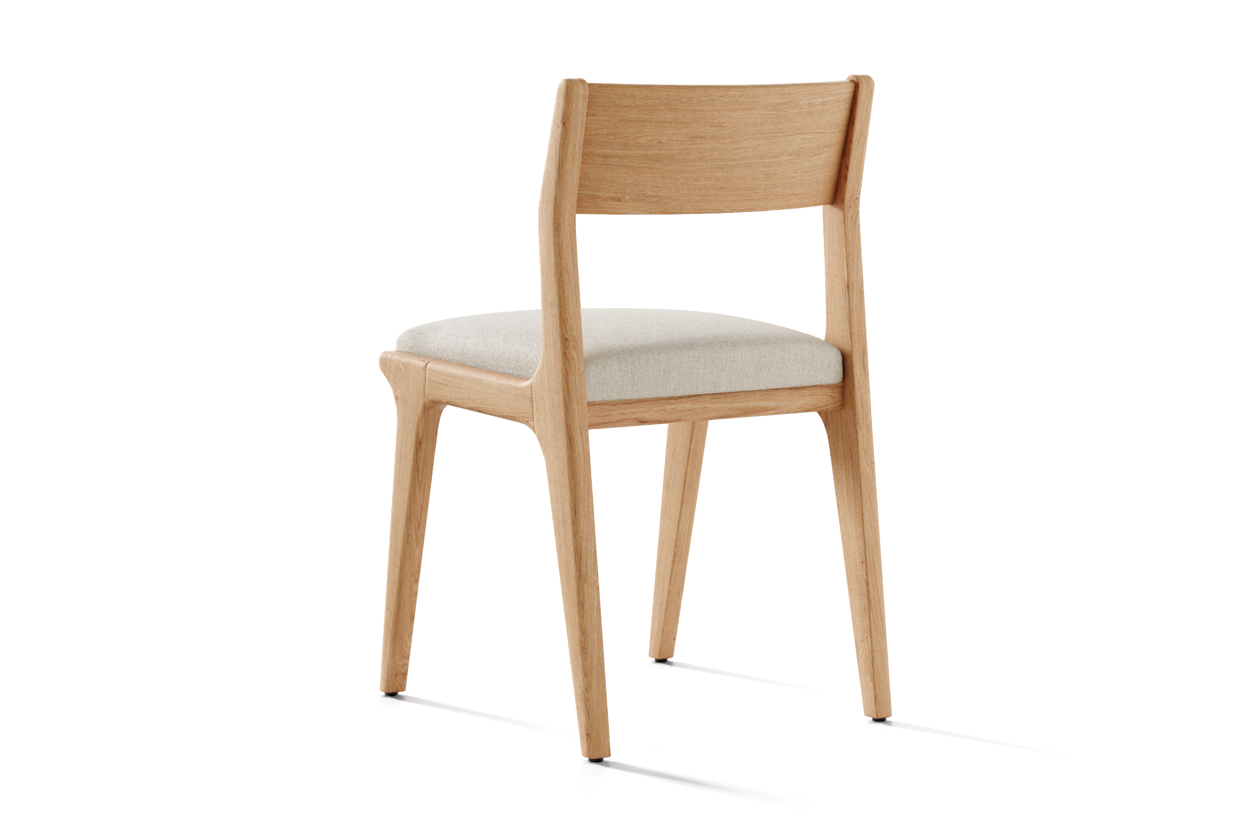 Dupont Teak Wood Linen-like Fabric Dining Chair