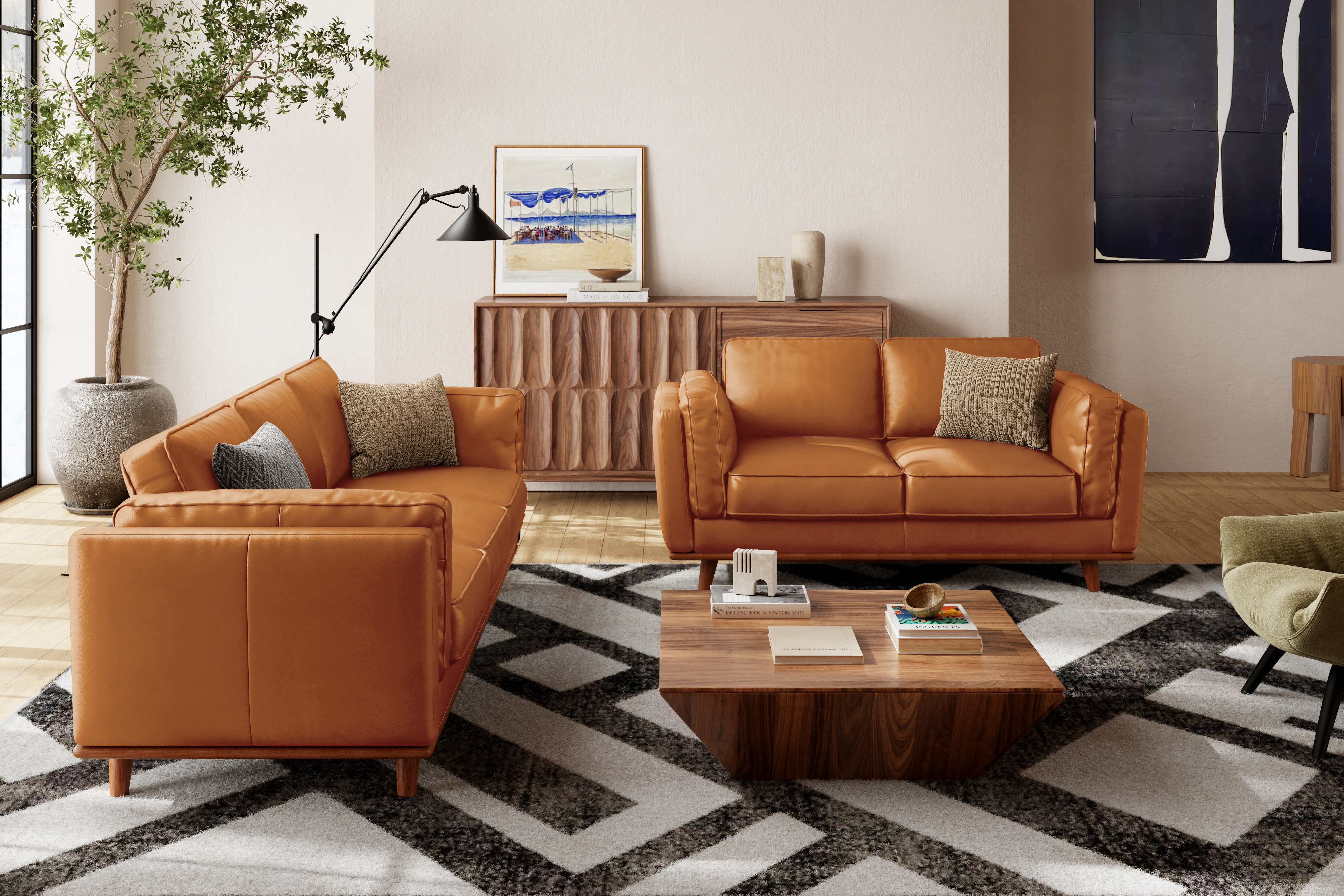 Maestro 3-Seater Leather Sofa – White Oak Frame – Finn & Form | US
